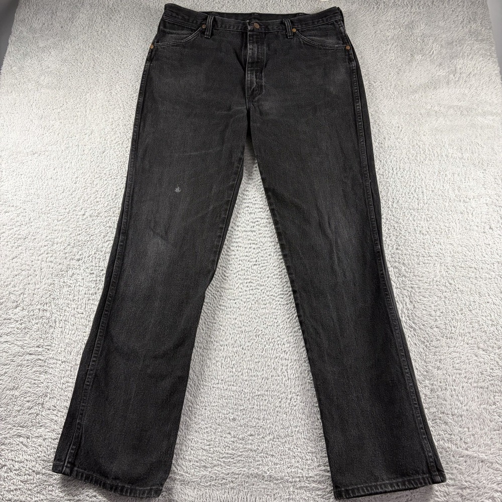 Vintage Wrangler Cowboy Cut Jeans Black Mens 36x34 (Fits 35x32) 936wbk